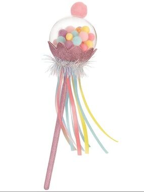Arket Pastel Pom-Pom Glitter Party Wand - Pink, Yellow, Blue